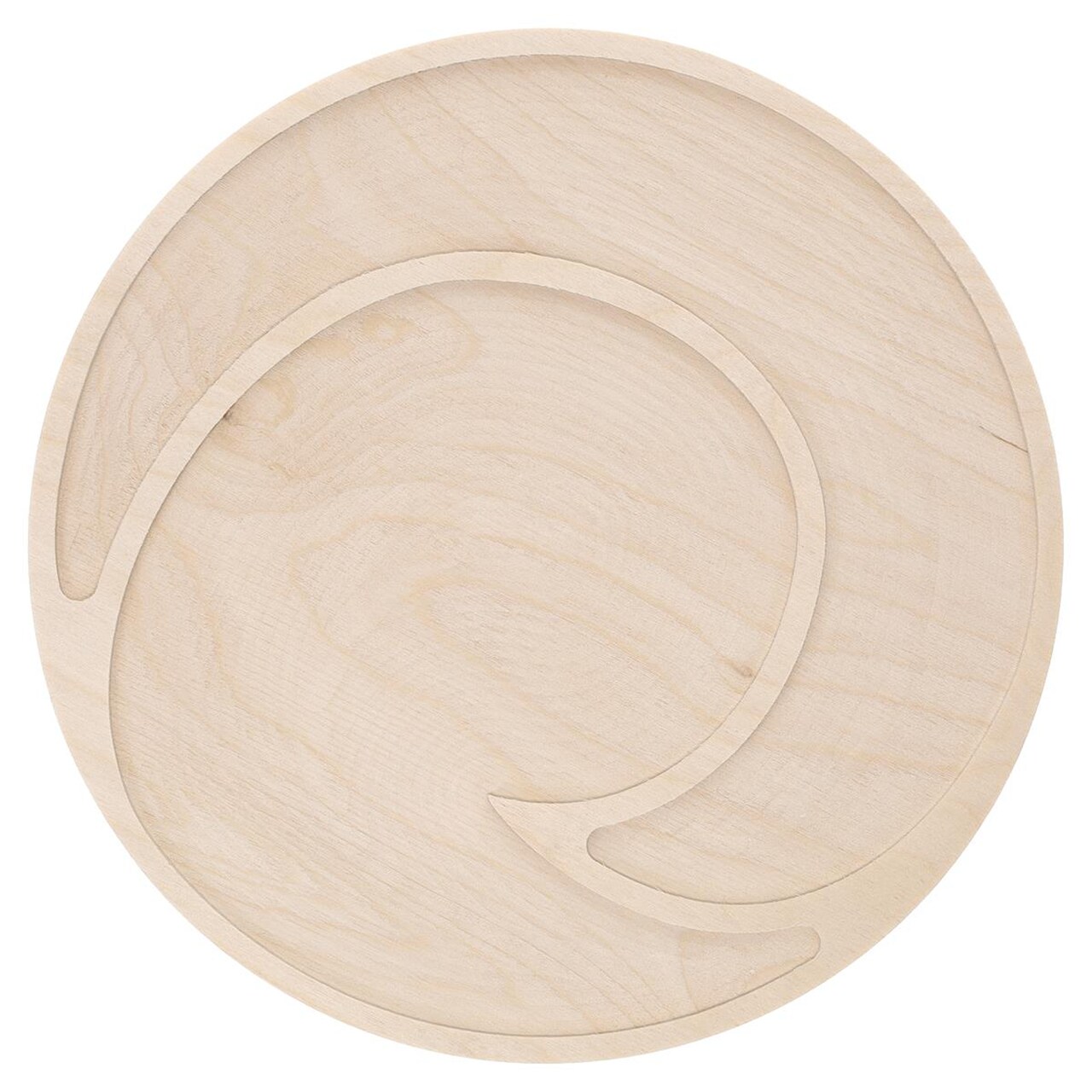 Welled Wood Surface, Circle With Barrell Wave Shaped, 10" X 10", For Wooden Trays, Crafts And Decorations, Welled Center For Resin Design Or Paint - Decoupage, Engraving, Wood Burning